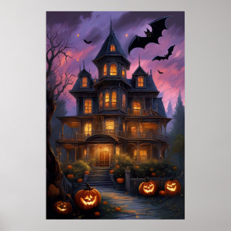 Affiche Mansion Mystique, Halloween Éffrayante