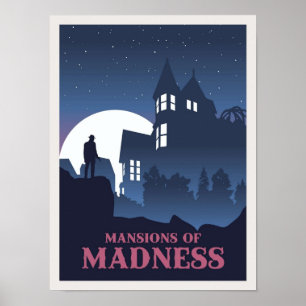 Affiche Mansions de la folie Jeu minimaliste Voyage S