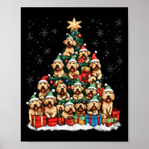 Affiche Manteau doux roux Terrier Arbre de Noël Chien San
