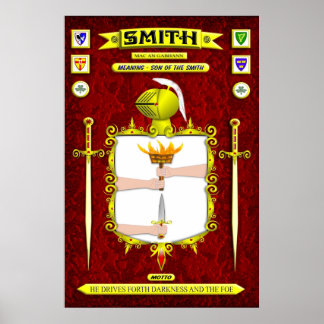 AFFICHE MANTEAU FAMILIAL SMITH DE BRAS CREST ET SHIELD