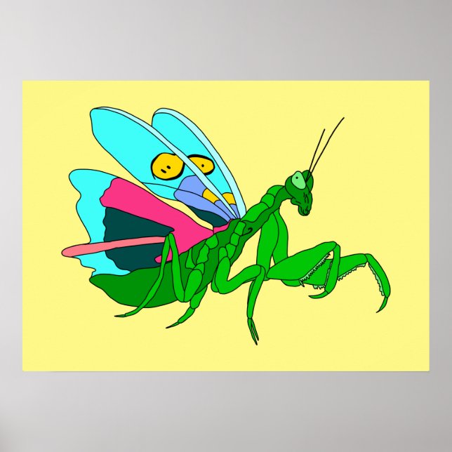 Affiche Mantis de prière colorée (Devant)