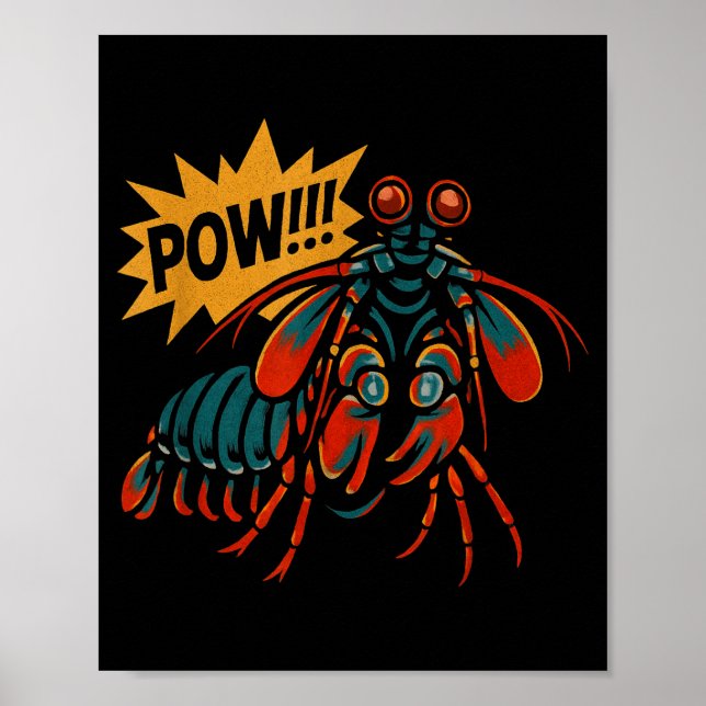 Affiche Mantis Shrimp W Punch Funny Ocean Animal  (Devant)
