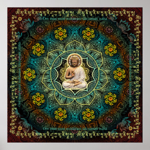 Affiche Mantra Bouddha Shakyamuni