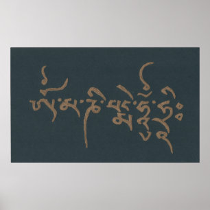 Affiche Mantra OM MANI PADME HUNG HRI