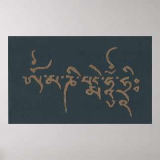 Affiche Mantra OM MANI PADME HUNG HRI