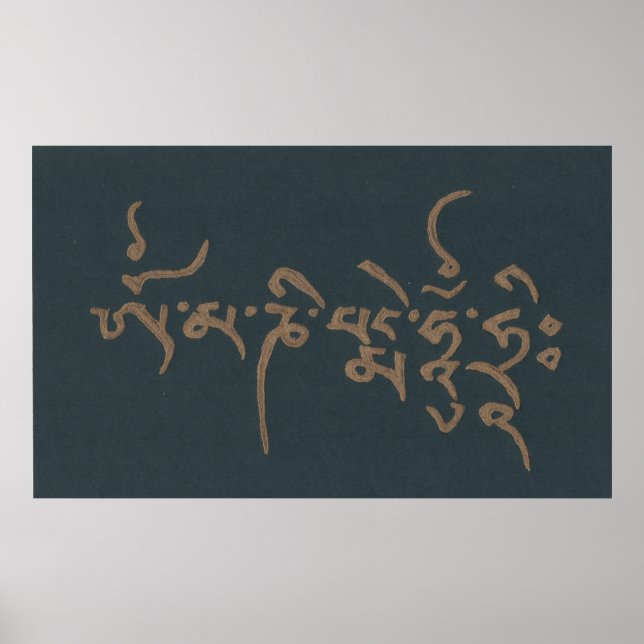 Affiche Mantra OM MANI PADME HUNG HRI (Devant)