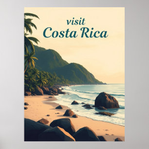 Affiche Manuel Antonio, Costa Rica – Illustration Vintage