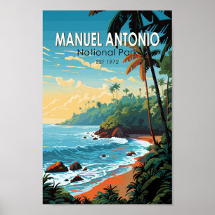Affiche Manuel Antonio Parc National Travel Art Vintage