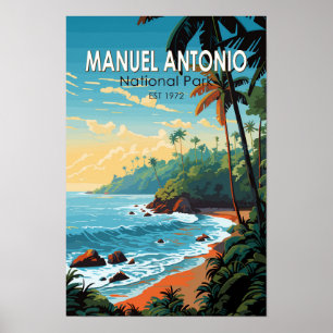 Affiche Manuel Antonio Parc National Voyage Art Rétro
