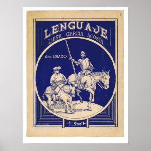 Affiche Manuel d'espagnol Don Quixote Sancho Panza