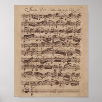 Manuscrit Bach Musique Feuille Antique