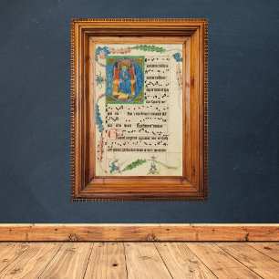 Affiche Manuscrit de Chant médiéval Grégorien