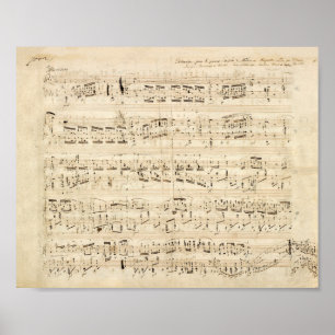 Affiche Manuscrit de la Chopin de musique de la feuille d'