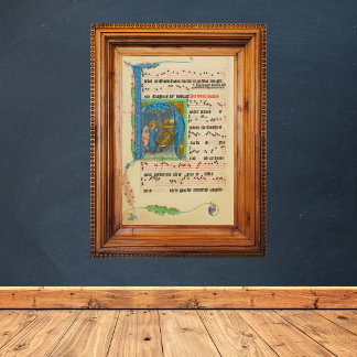 Affiche Manuscrit médiéval de Noël Grégorien Chant
