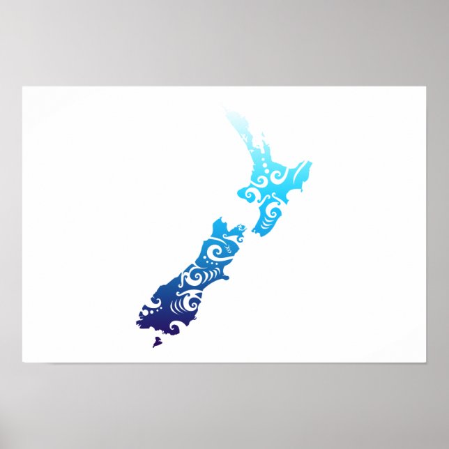 Affiche Maori New Zealand Map Tribal (Devant)