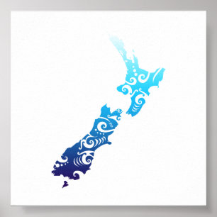 Affiche Maori New Zealand Map Tribal Tattoo Gidea Idea