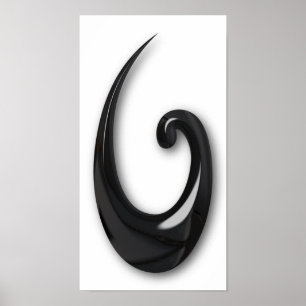Affiche Maori-Poisson Hook-obsidian