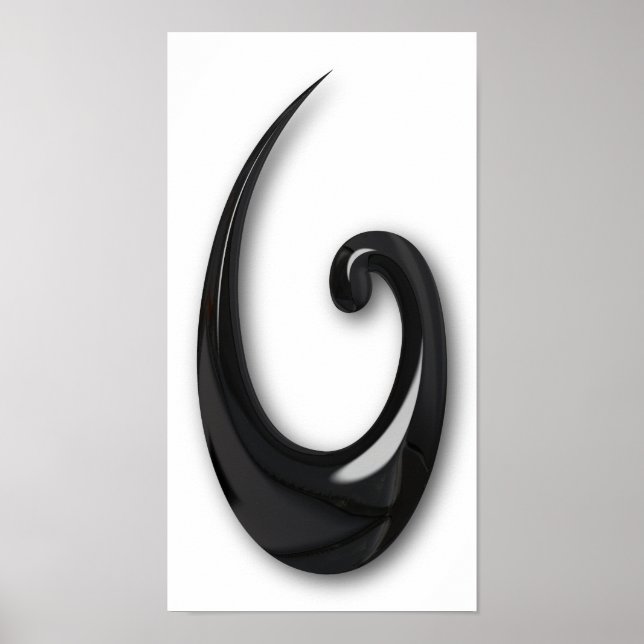 Affiche Maori-Poisson Hook-obsidian (Devant)