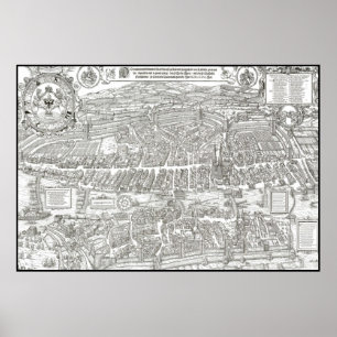 Affiche MAP de ZURICH c. 1576