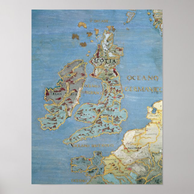 Affiche Map of 16th Century Britain & Northern France (Devant)