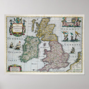 Affiche Map of Britain 1631