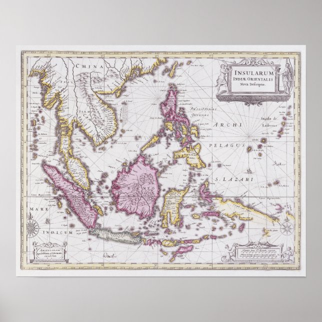 Affiche Map of China & Indonesia | 1710 (Devant)