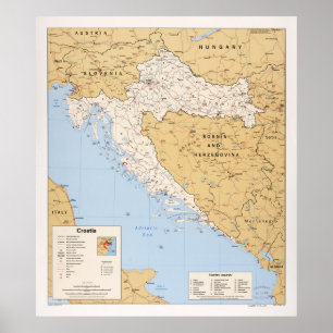 Affiche Map of Croatia (1995)