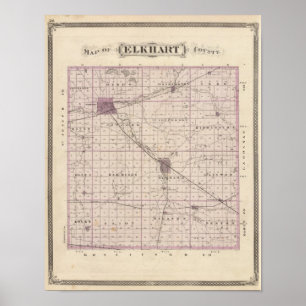 Affiche Map of Elkhart County