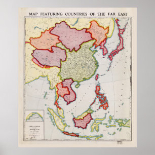 Affiche Map of Far East Asia (1932)