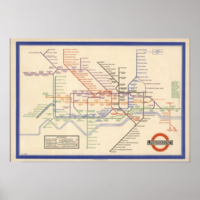 Affiche Map of London's Underground Railways (Devant)