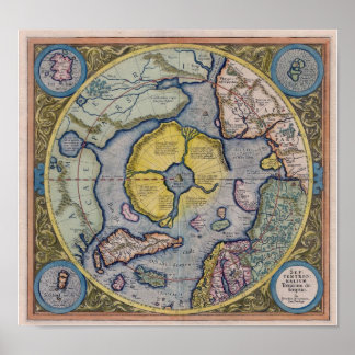 Affiche Map of North Pole / Hyperborea