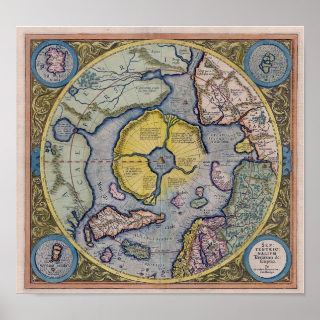 Affiche Map of North Pole / Hyperborea (Devant)