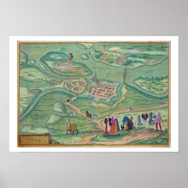 Affiche Map of Raab, from 'Civitates Orbis Terrarum' by Ge (Devant)