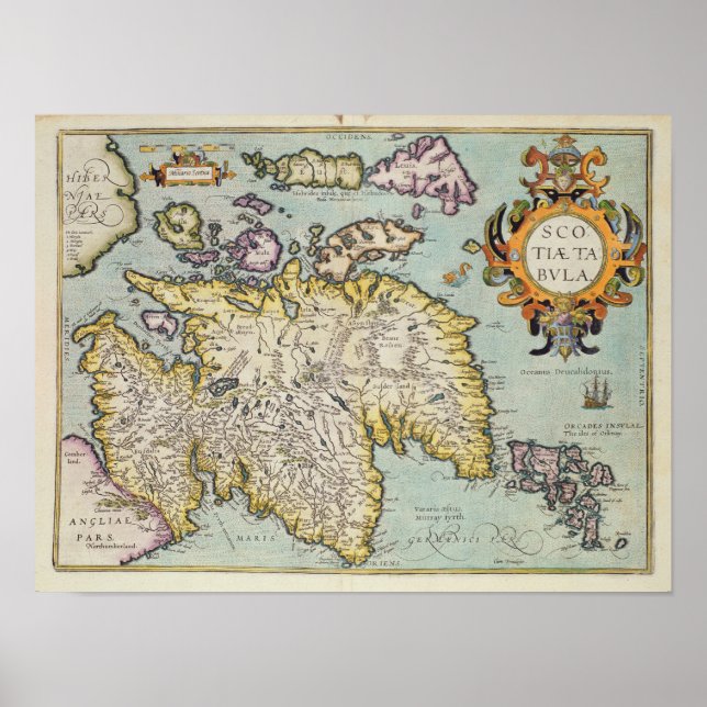 Affiche Map of Scotland | Écosse militaire (Devant)