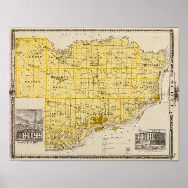 Affiche Map of Scott County, State of Iowa (Devant)