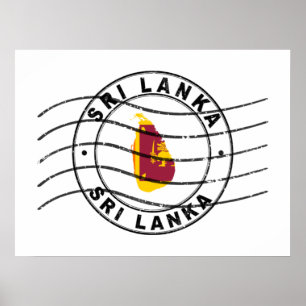Affiche Map of Sri Lanka, Postal Passport Stamp