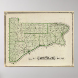 Affiche Map of Switzerland County