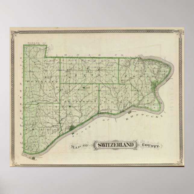Affiche Map of Switzerland County (Devant)