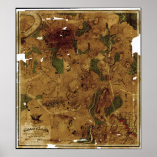 Affiche Map of the Battlefield of Antietam Sept. 17, 1862