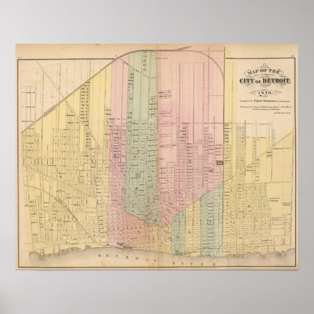 Affiche Map of the City of Detroit (Devant)