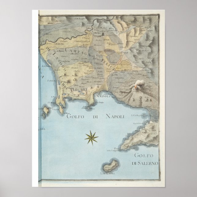 Affiche Map of the Gulf of Naples and Surrounding Area (Devant)