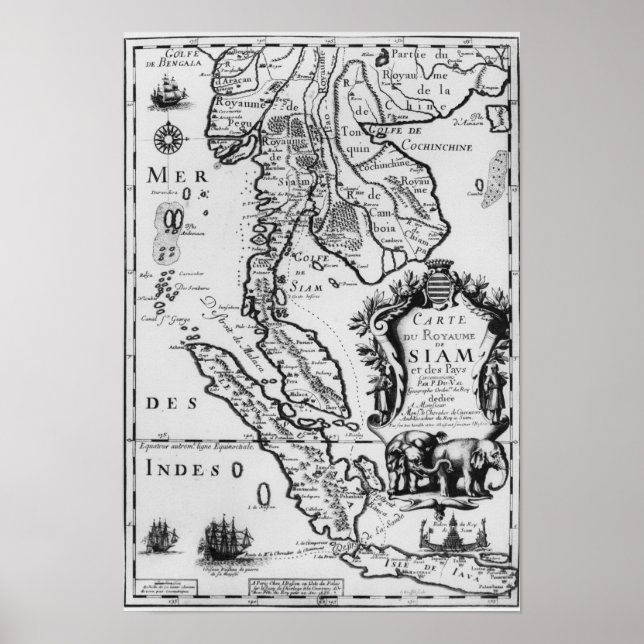 Affiche Map of the Kingdom of Siam (Devant)