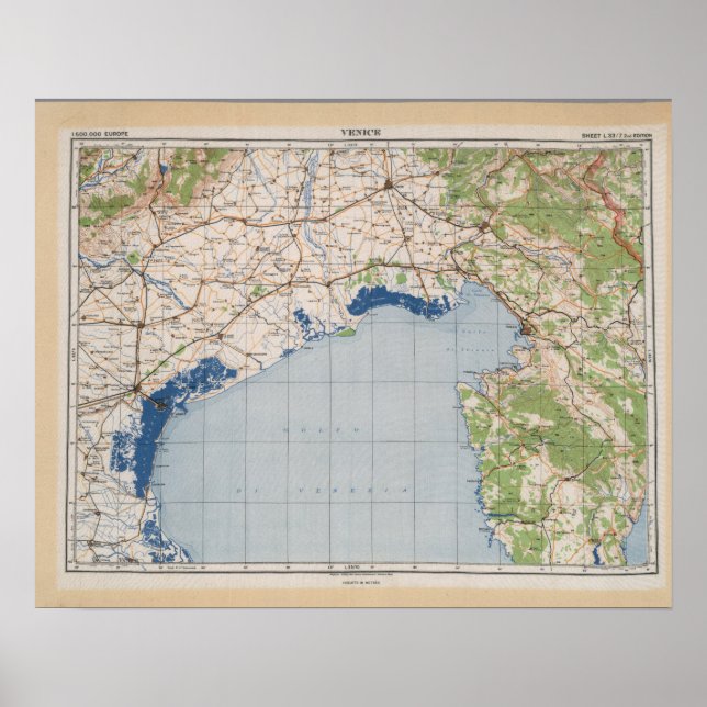 Affiche Map of Venice, Italy (Devant)