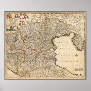 Affiche Map of Venice Region, Italy