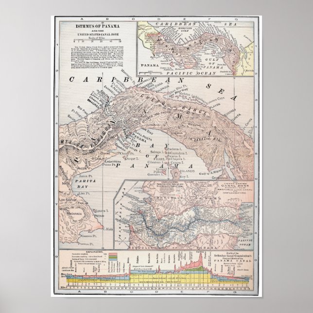 AFFICHE MAP : PANAMA, 1907 (Devant)