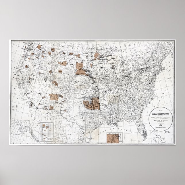 AFFICHE MAP : RÉSERVATION, 1888 (Devant)