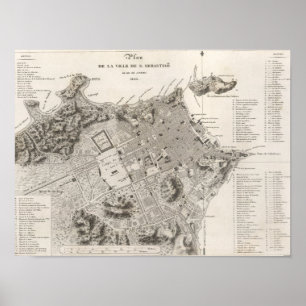 Affiche Mapa da cidade do Rio de Janeiro (1820)