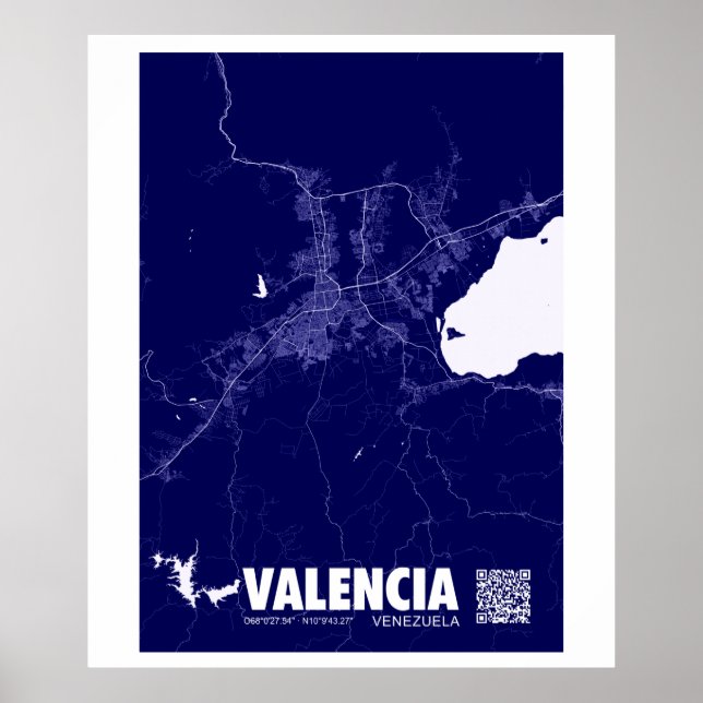 Affiche Mapa de Valencia - Vénézuéla Plan de la ville de v (Devant)