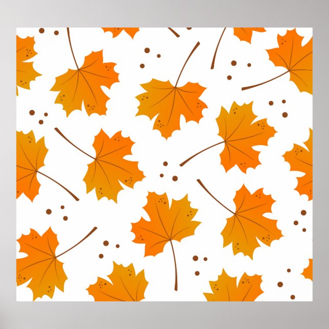 Affiche Maple Mirth : Feuilles d'automne de dessin (Devant)