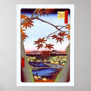 Affiche Maple Trees Tekona Hiroshige Art japonais